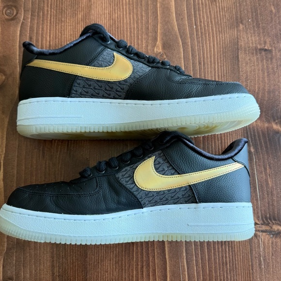 Nike Black and Gold Air Force 1s - Picture 3 of 5